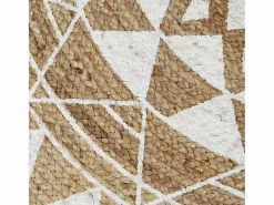 Clicnbuy Alfombra de yute tejida a mano con estampado 120 cm Blanco Best