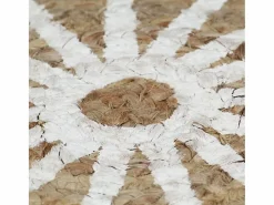 Clicnbuy Alfombra de yute tejida a mano con estampado 120 cm Blanco Best