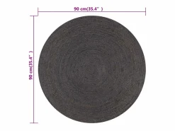 Clicnbuy Alfombra de yute tejida a mano 90 cm oscuro Gris