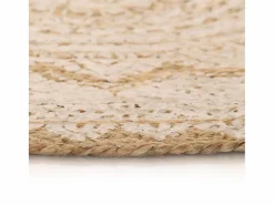 Alfombra de yute trenzado estampada redonda de 90 cm Beige Online