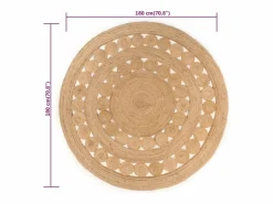 Alfombra De Cocina|Alfombra De Cocina|Alfombra de yute trenzado redonda de 180 cm