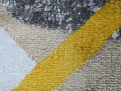 OZAIA Alfombra De Salón|Alfombra estilo contemporáneo PICADILLY - poliéster - 160 x 230 cm - Gris, negro y dorado