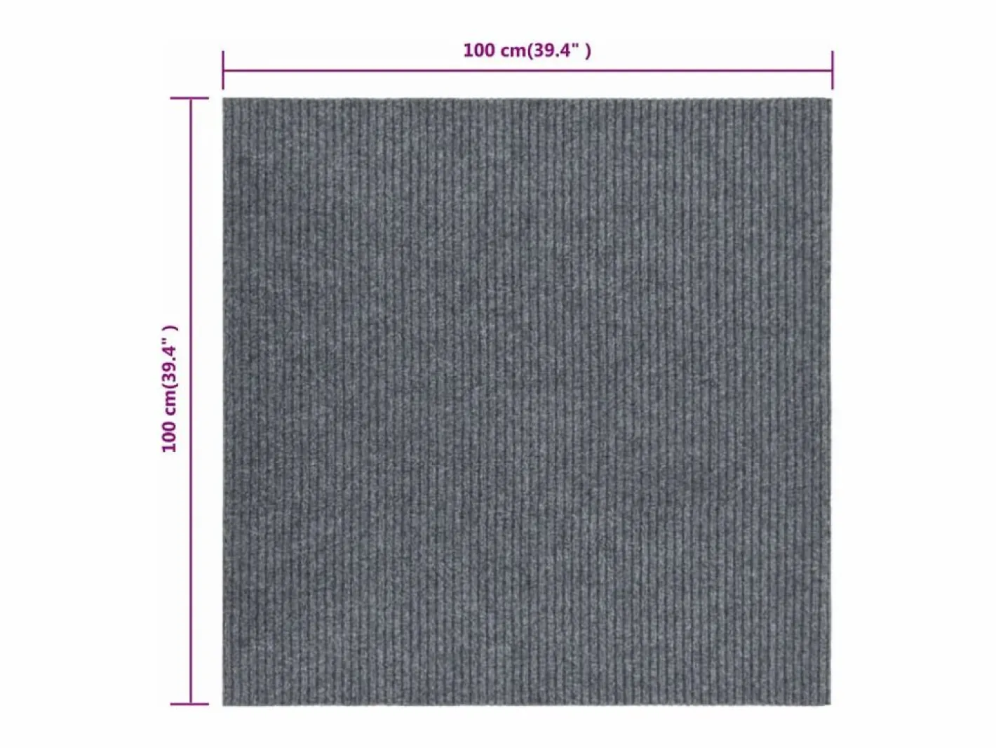 Clicnbuy Alfombra felpudo atrapasuciedad 100x100 cm Gris Sale