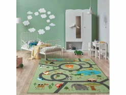 the carpet Alfombra Infantil|Alfombra Happy Life Juego Safari - - 100x200 cm