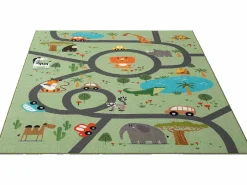 the carpet Alfombra Infantil|Alfombra Happy Life Juego Safari - - 100x200 cm