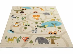 the carpet Alfombra Happy Life Juego Safari - - 160x220 cm Beige Clearance