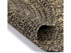 Clicnbuy Alfombra Redonda|Alfombra hecha a mano de yute negra y natural 150 cm