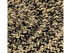 Clicnbuy Alfombra Redonda|Alfombra hecha a mano de yute negra y natural 150 cm