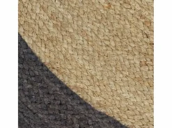Alfombra hecha a mano de yute con borde oscuro 90 cm ES37257 Gris Outlet