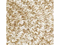 Clicnbuy Alfombra hecha a mano de yute blanca y natural 120 cm Blanco Online