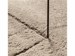 Alfombra HUARTE de pelo corto suave y lavable, color arena, Ø 120 cm^ Outlet