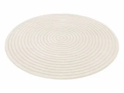 Sweeek Alfombra interior redonda con relieve en color Crema Outlet