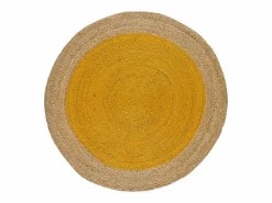 Alfombra interior redonda - naturel - mostaza - diam.120 cm - MAHON Amarillo Clearance