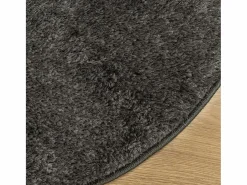 Alfombra ISTAN de pelo largo, aspecto antracita brillante, Ø 160 cm Gris Best