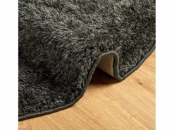 Alfombra ISTAN de pelo largo, aspecto antracita brillante, Ø 160 cm Gris Best
