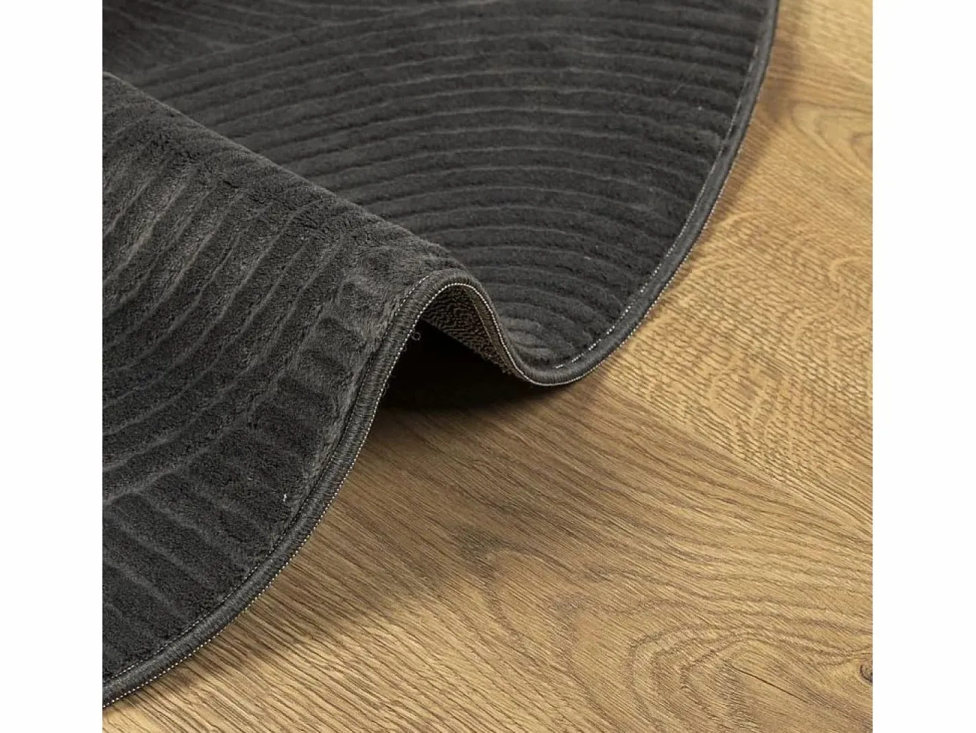Alfombra IZA de pelo corto de estilo escandinavo en color antracita Ø 80 cm^ Sale