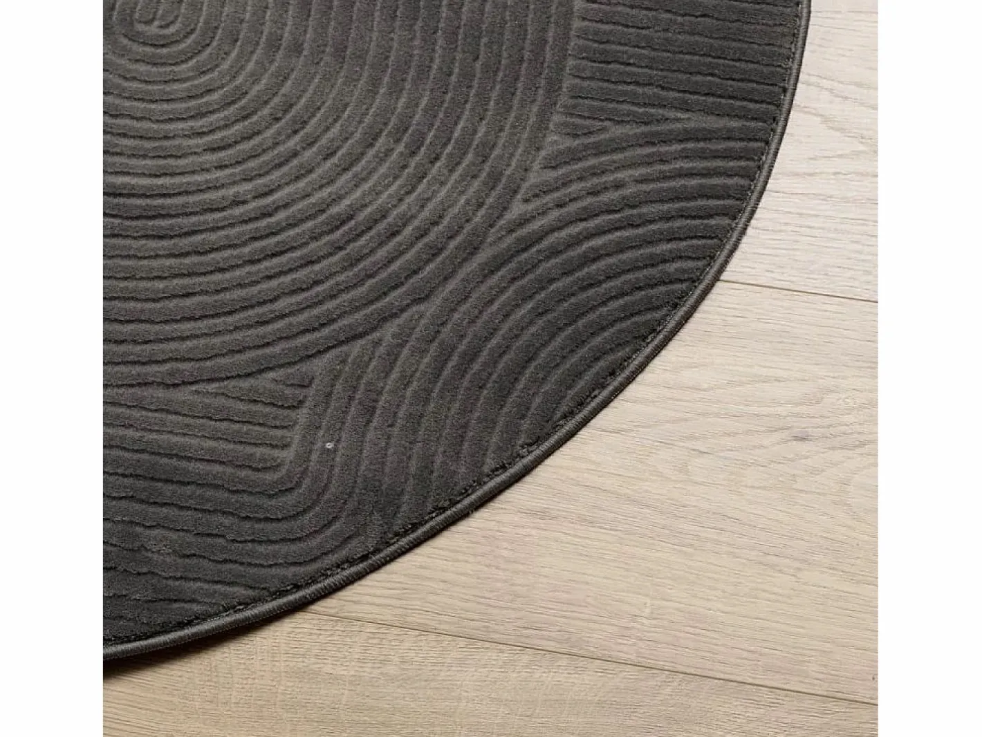 Alfombra IZA de pelo corto de estilo escandinavo en color antracita Ø 200 cm^