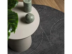 Alfombra IZA de pelo corto de estilo escandinavo en color antracita Ø 200 cm^