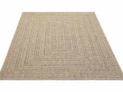 the carpet Alfombra Kansas Exterior Interior Aspecto Yute Resistente intemperie liso - Naturaleza - 60 x 180 cm Color natural claro New