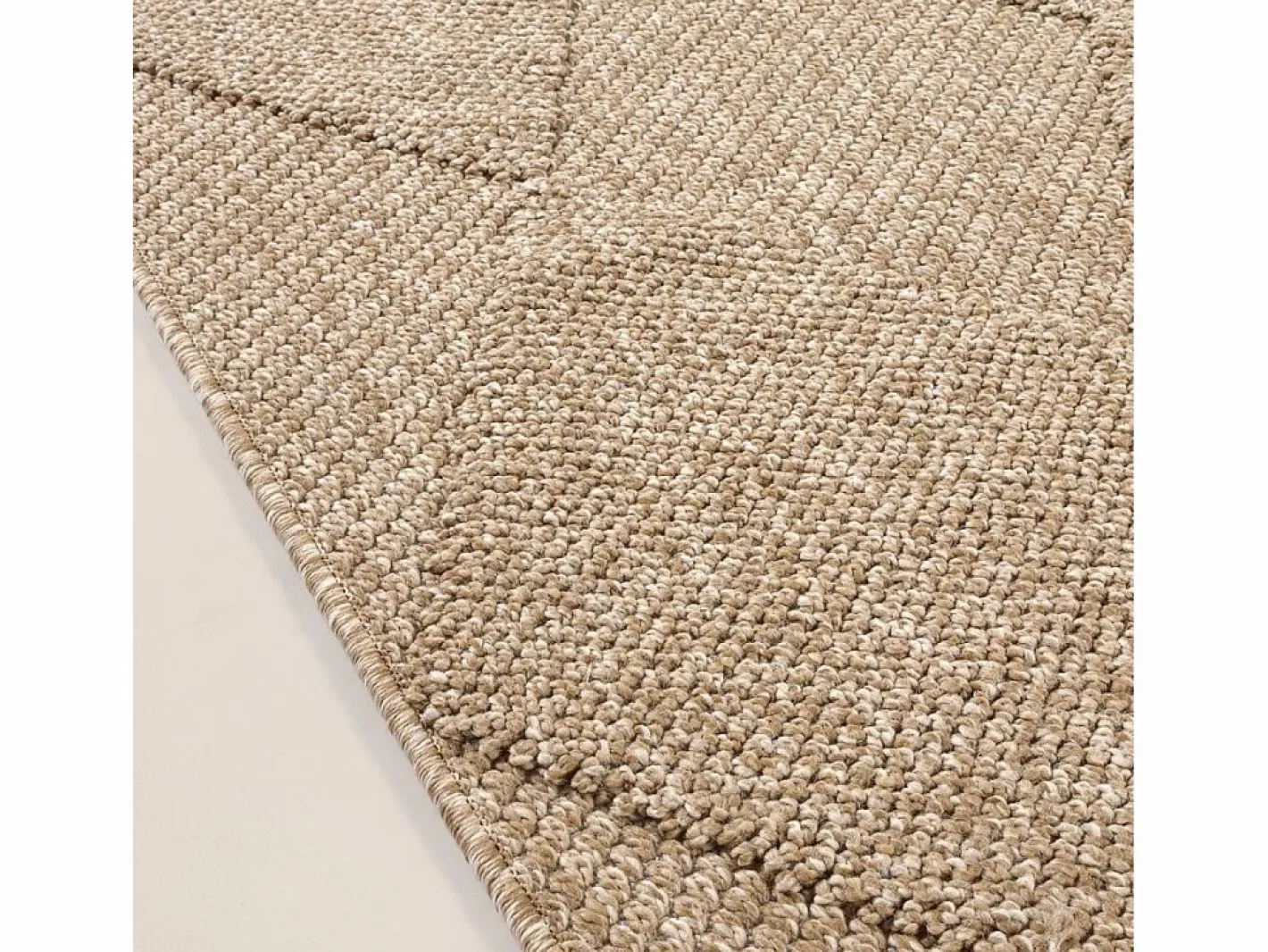 the carpet Alfombra Kos exterior moderna rombos, Naturaleza, 200 x 280 cm Beige Discount