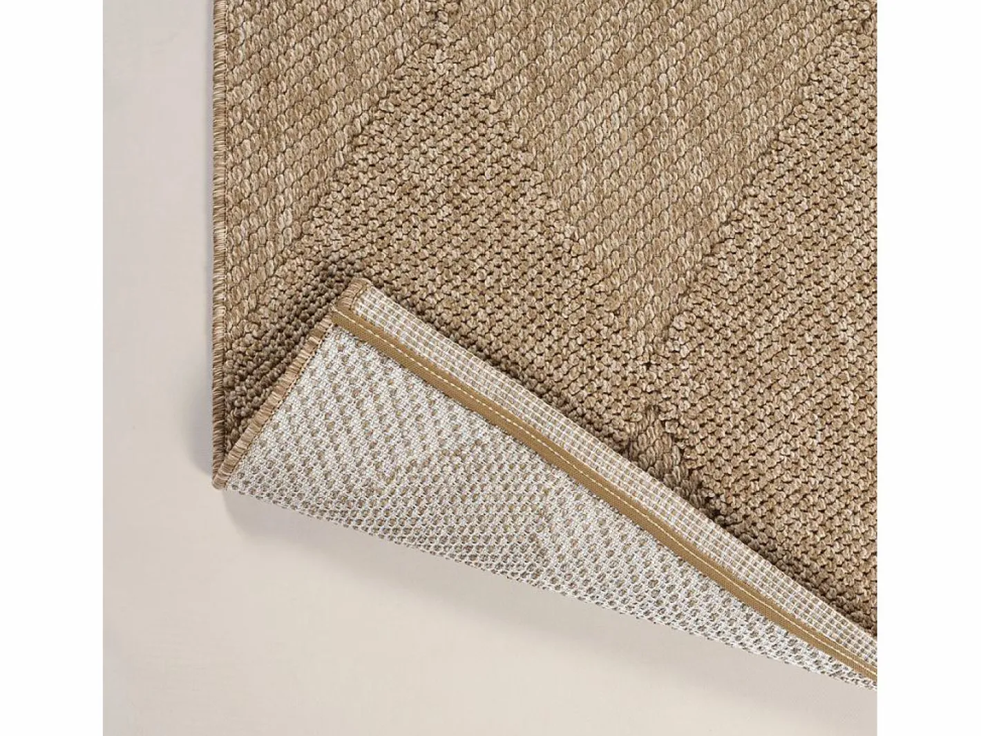 the carpet Alfombra Kos exterior moderna rombos, Naturaleza, 200 x 280 cm Beige Discount