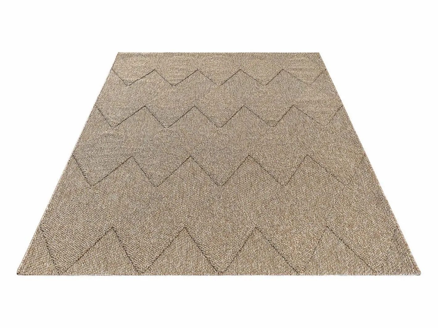 the carpet Alfombra Kos exterior moderna rombos, Naturaleza, 240 x 340 cm Beige Outlet