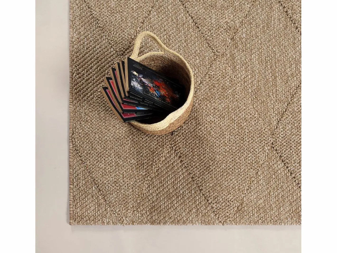 the carpet Alfombra Kos exterior moderna rombos, Naturaleza, 80 x 150 cm Beige Clearance