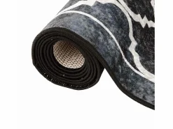 Alfombra lavable blanca y negra 160x230 cm antideslizante Negro Online