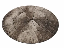 the carpet Alfombra Marla Diseño Moderno Árbol, Natural, 160 cm redondo Color natural oscuro Outlet