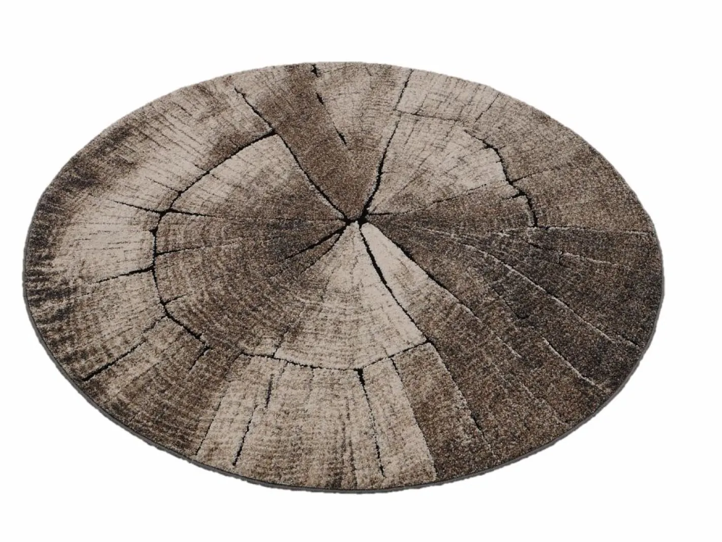 the carpet Alfombra Marla Diseño Moderno Árbol, Natural, 160 cm redondo Color natural oscuro Outlet