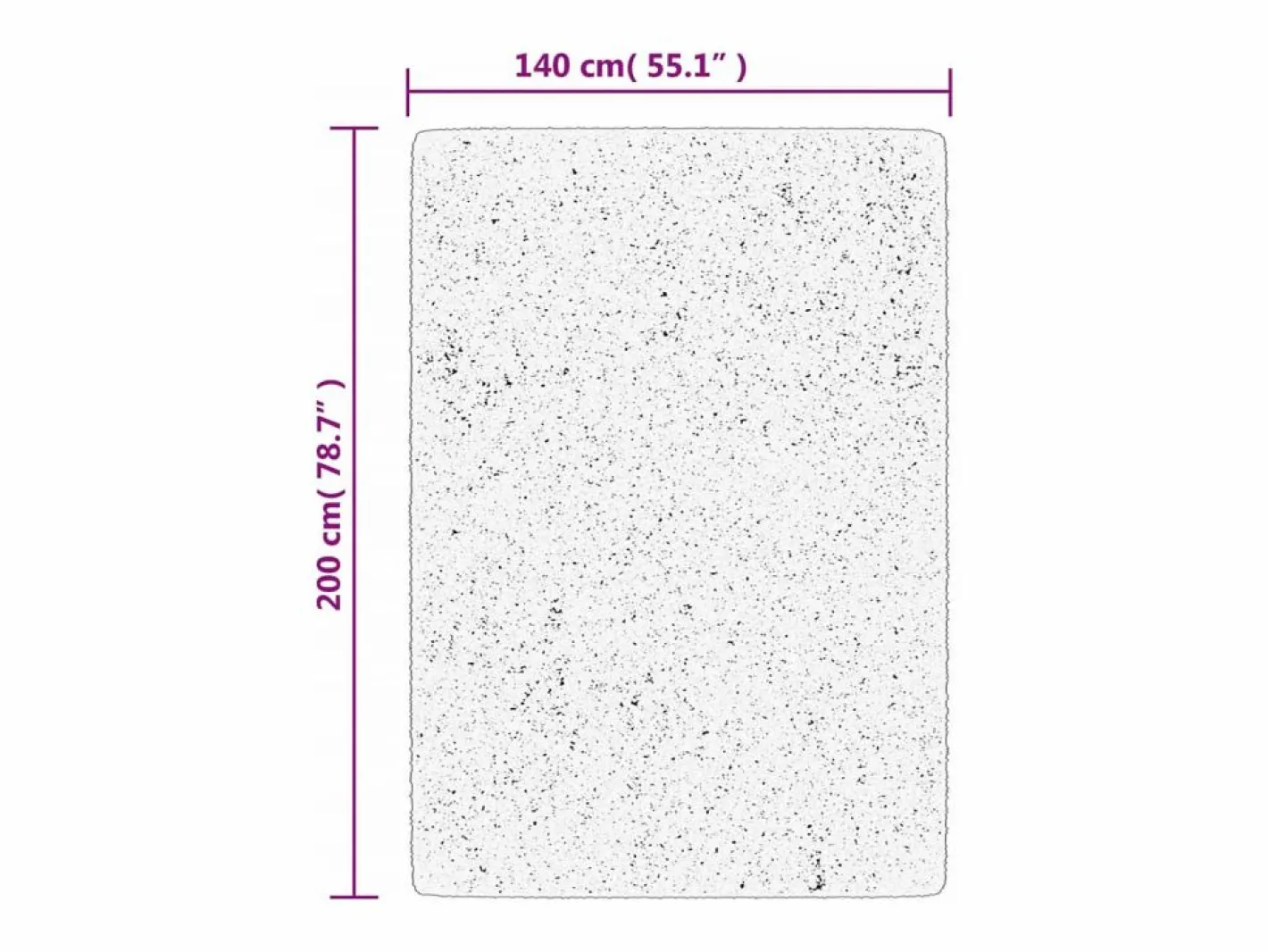 Alfombra moderna de pelo largo en color y crema de 140 x 200 cm Negro Clearance