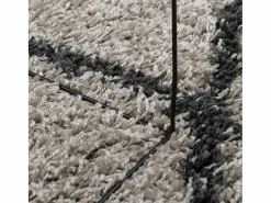 Alfombra De Cocina|Alfombra De Cocina|Alfombra moderna de pelo largo en beige y antracita Ø 120 cm