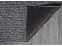 the carpet Alfombra Natal moderna uni, antimanchas, Antracita, 80 cm redondo Gris antracita