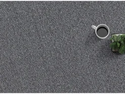 the carpet Alfombra Natal moderna uni, antimanchas, Antracita, 80 cm redondo Gris antracita