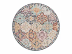 the carpet Alfombra De Exterior|Alfombra Palma Exterior Ornamento, Multi, 120 cm, redondo