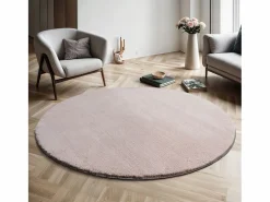 Alfombra pelo corto lavable antideslizante - Rosa - 200 cm Redondo - RELAX^the carpet Sale