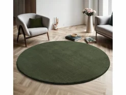Alfombra pelo corto lavable antideslizante - Bosque - 120 cm Redondo - RELAX^the carpet Best