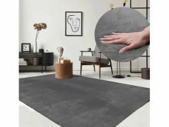 the carpet Alfombra De Salón|Alfombra pelo corto lavable antideslizante - Antracita - 300 x 400 cm - RELAX