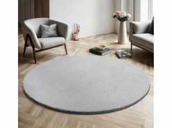 the carpet Alfombra pelo corto lavable antideslizante - - 120 cm Redondo - RELAX Gris Clearance