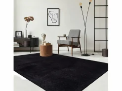 the carpet Alfombra pelo corto lavable antideslizante - - 80 x 150 cm - RELAX Negro Outlet