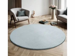 the carpet Alfombra pelo corto lavable antideslizante - - 120 cm Redondo - RELAX Azul Best