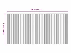 Alfombra rectangular marrón oscuro 100x200 cm bambú Marru00f3n Outlet