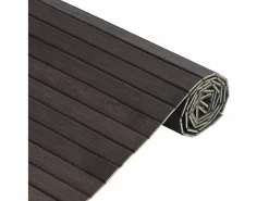 Alfombra rectangular marrón oscuro 70x200 cm bambú Marru00f3n Discount