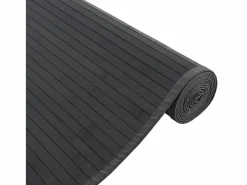 Alfombra rectangular negra de bambú 80x200 cm Negro Outlet