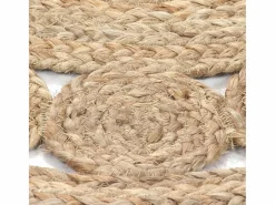 Clicnbuy Alfombra Redonda|Alfombra redonda 90 cm yute trenzado con diseño