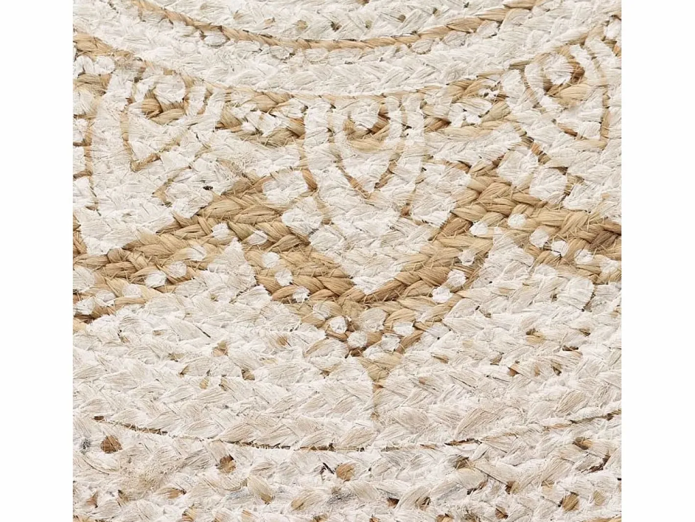 Clicnbuy Alfombra redonda 90 cm yute trenzado estampado Beige Online