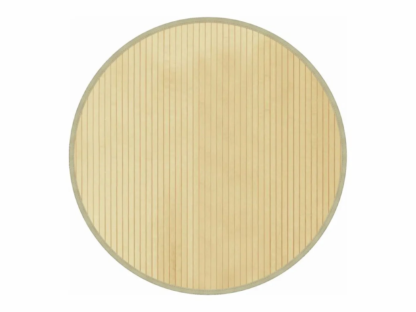 Alfombra redonda bambú color natural claro 80 cm^Clicnbuy Discount