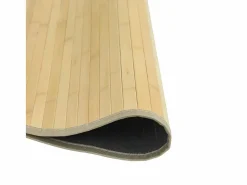 Alfombra redonda bambú color natural claro 80 cm^Clicnbuy Discount