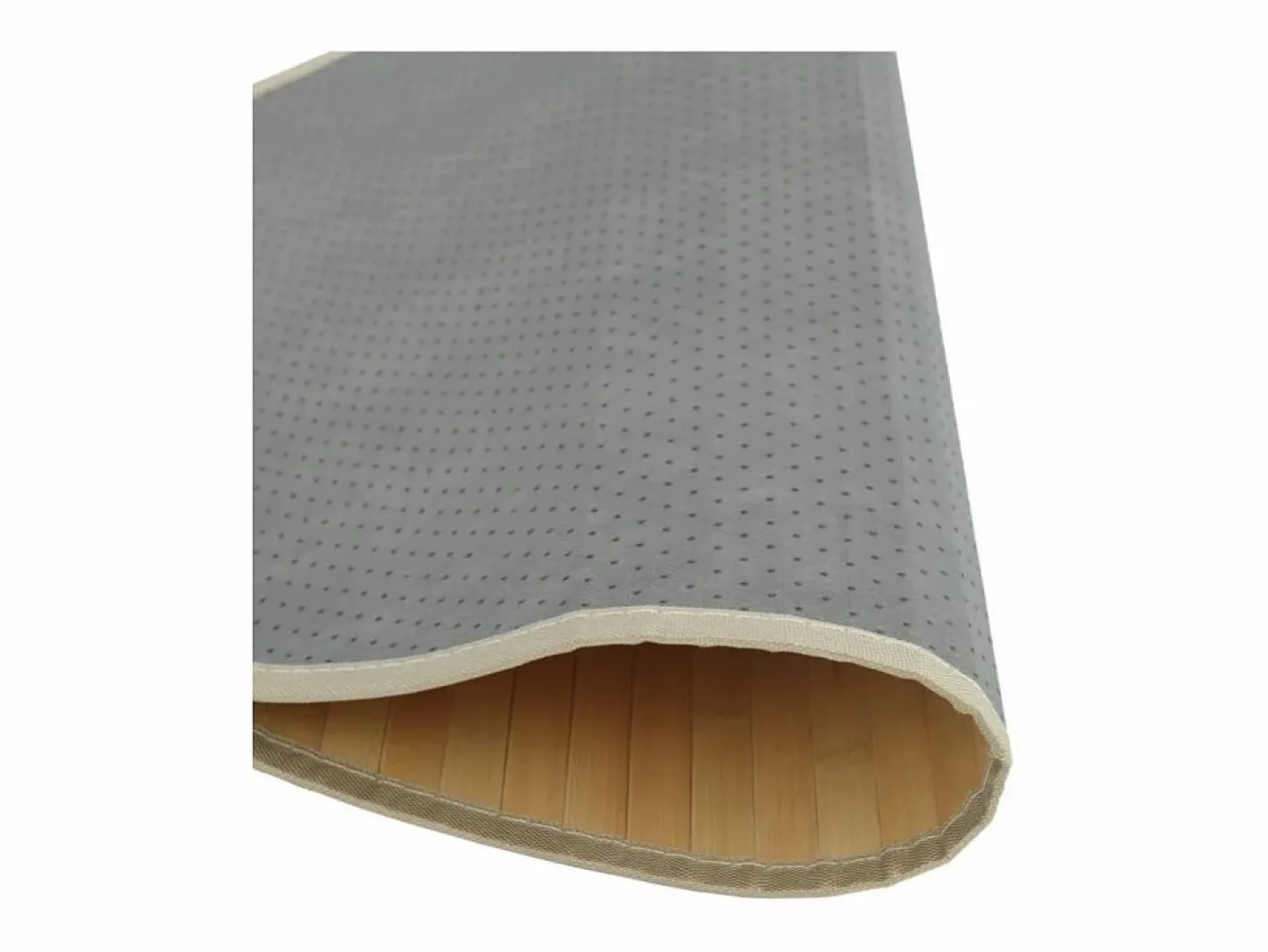 Alfombra redonda bambú color natural claro 80 cm^Clicnbuy Discount