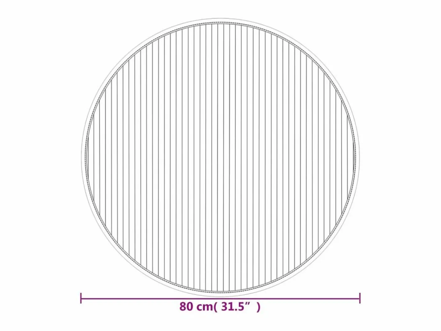 Alfombra redonda bambú color natural claro 80 cm^Clicnbuy Discount